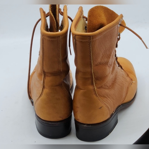 Laredo Vintage Y2K Leather Lace-up Ropes Boots In Light Brown Size 6 M - Picture 4 of 16